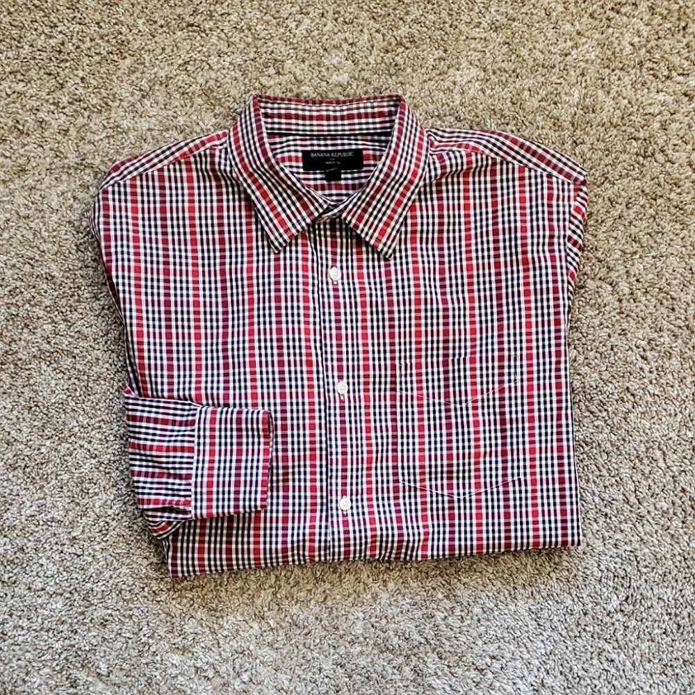 Men's Banana Republic (Non-Iron Slim Fit) Long Sleeve Dress Shirt | XL |